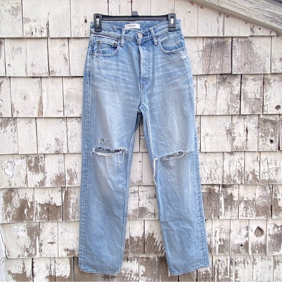 Moussy Vintage Tifton Wide Straight Light Blue Jeans - Picture 2 of 8